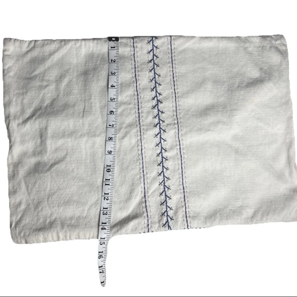 Ikea AKERNEJLIKA Lumbar Pillow Cover Embroidered Off-White Blue Pink Cottagecore